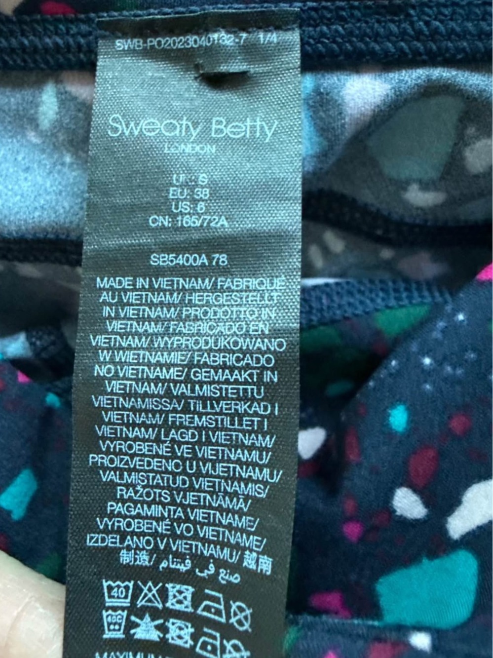 Sweaty Betty Power 7/8 High Rise Stretch Leggings Multi Stipple Print Women’s 6 - Picture 10 of 10